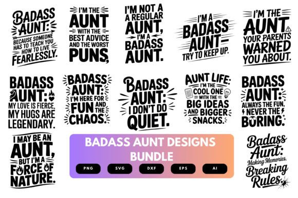 Badass Aunt SVG Bundle