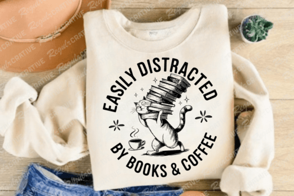 Easily Distracted by Book, Book Lover SVG