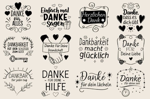 German Gratitude Sayings Plotter File