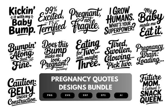 Pregnancy Quotes SVG Bundle