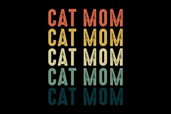 Retro Vintage Cat Mom SVG PNG Design