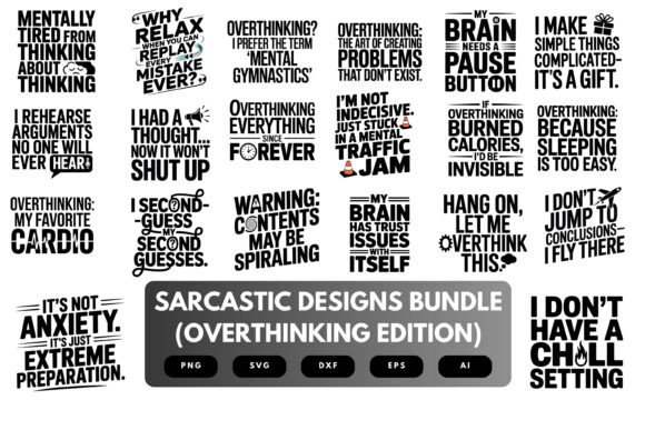 Sarcastic Overthinking SVG Bundle