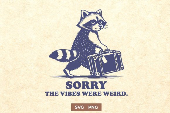 Sorry the Vibes Were Weird Raccoon SVG