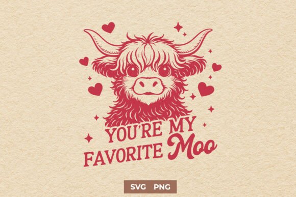 You’re My Favorite Moo SVG Highland Cow